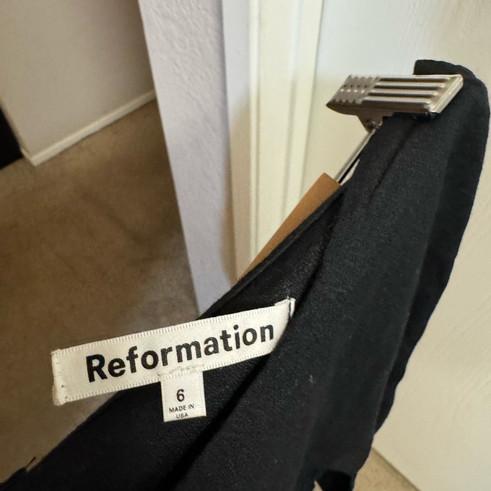 Reformation Black Mini Skirt with Side Slit - Picture 2 of 3